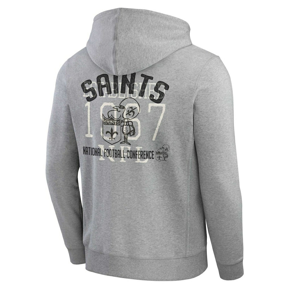 New Orleans Saints Darius Rucker Collection Vintage Stripe Full-Zip Hoodie Heather Gray | Fanatics