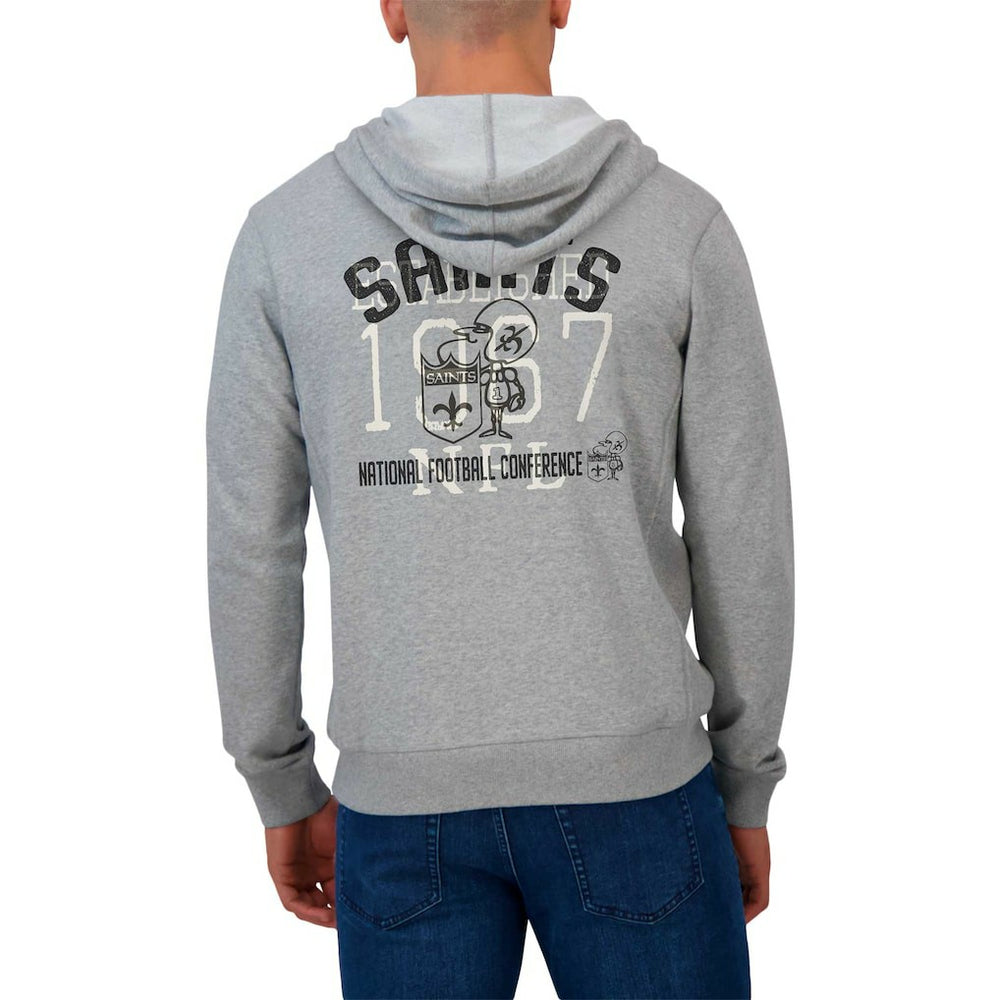 New Orleans Saints Darius Rucker Collection Vintage Stripe Full-Zip Hoodie Heather Gray | Fanatics