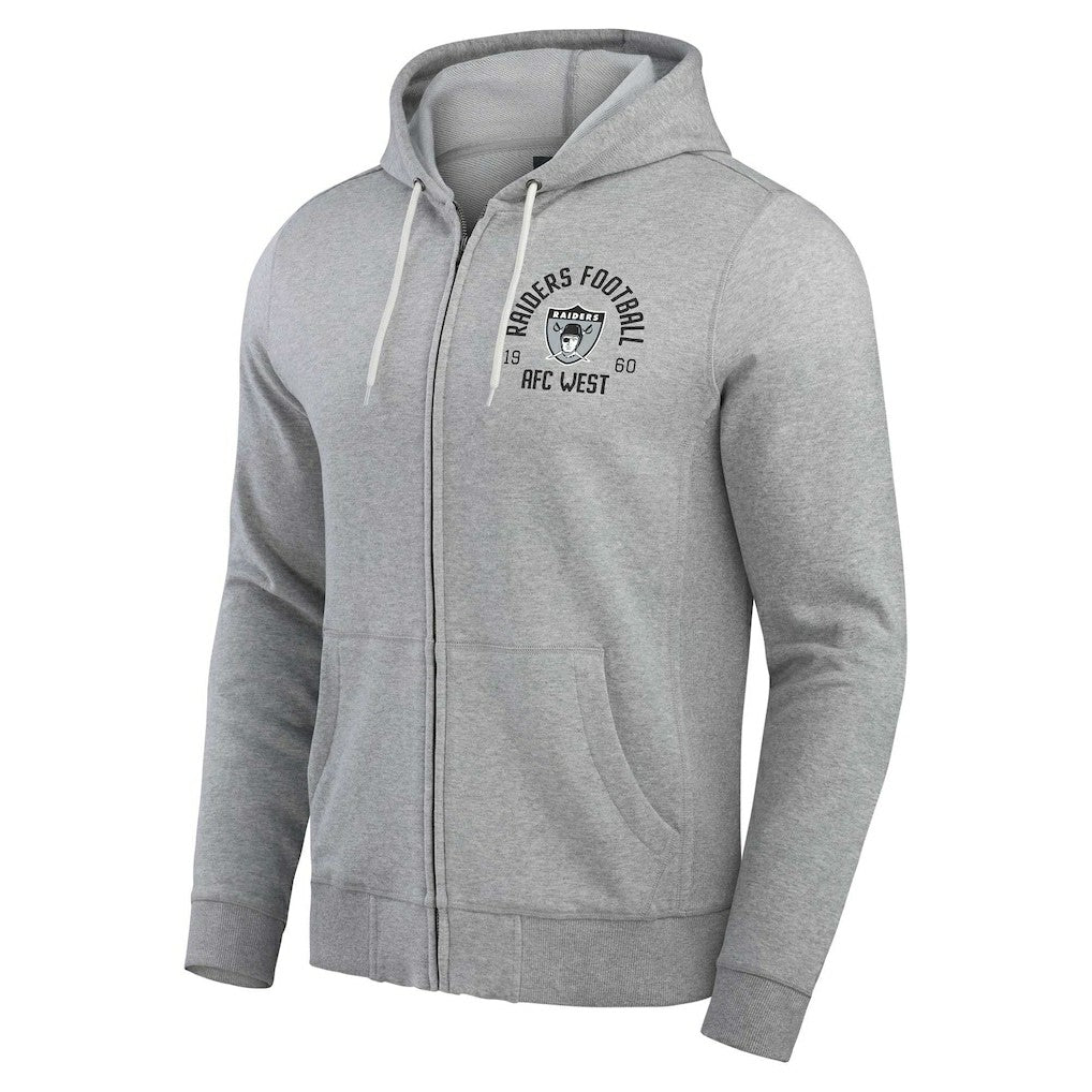 Las Vegas Raiders Darius Rucker Collection Vintage Stripe Full-Zip Hoodie Heather Gray | Fanatics