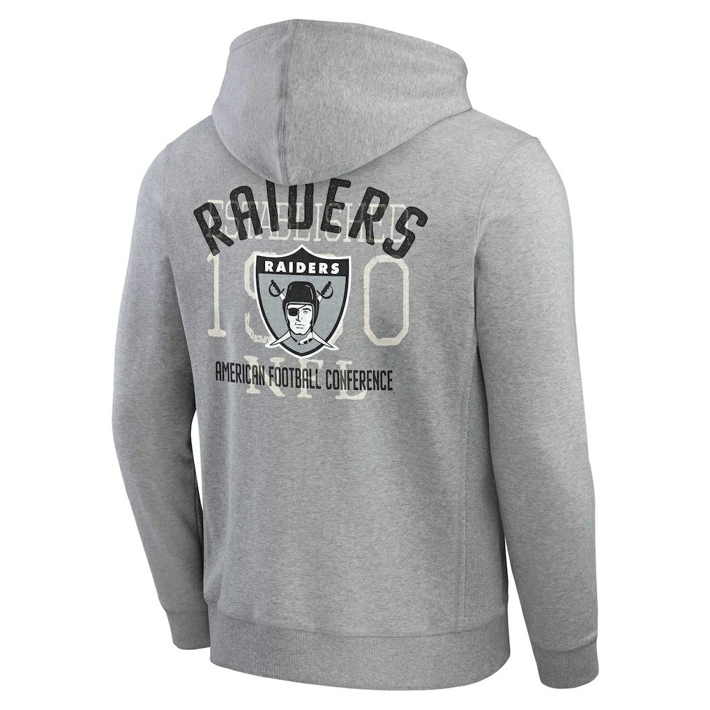 Las Vegas Raiders Darius Rucker Collection Vintage Stripe Full-Zip Hoodie Heather Gray | Fanatics