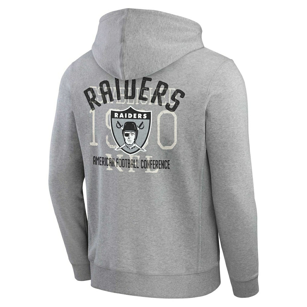 Las Vegas Raiders Darius Rucker Collection Vintage Stripe Full-Zip Hoodie Heather Gray | Fanatics