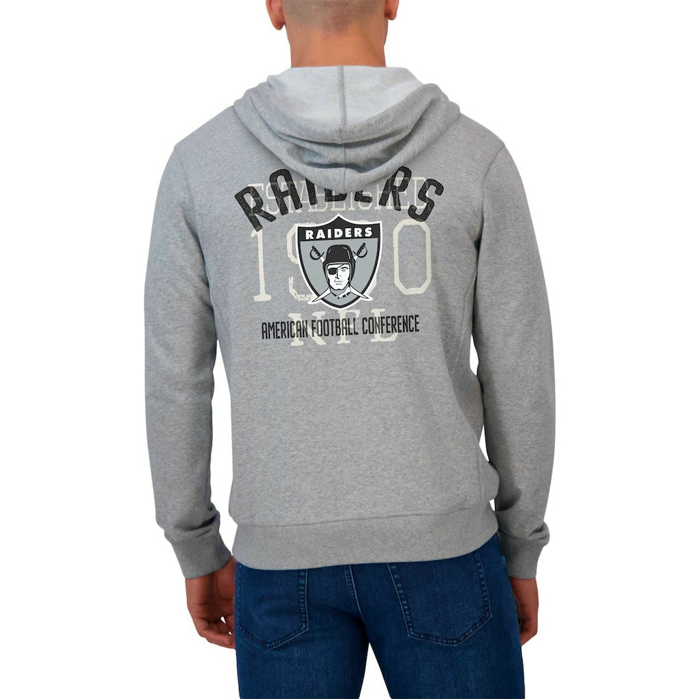 Las Vegas Raiders Darius Rucker Collection Vintage Stripe Full-Zip Hoodie Heather Gray | Fanatics