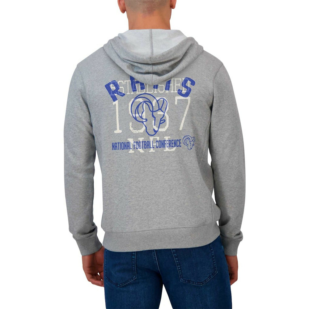 Los Angeles Rams Darius Rucker Collection Vintage Stripe Full-Zip Hoodie Heather Gray | Fanatics