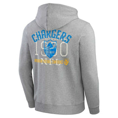 Los Angeles Chargers Darius Rucker Collection Vintage Stripe Full-Zip Hoodie Heather Gray | Fanatics