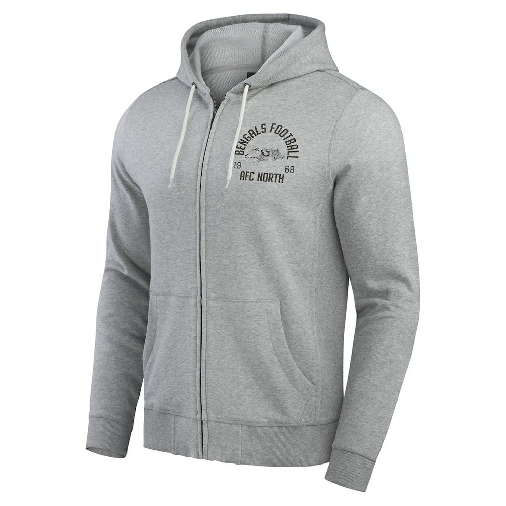 Cincinnati Bengals Darius Rucker Collection Vintage Stripe Full-Zip Hoodie Heather Gray | Fanatics