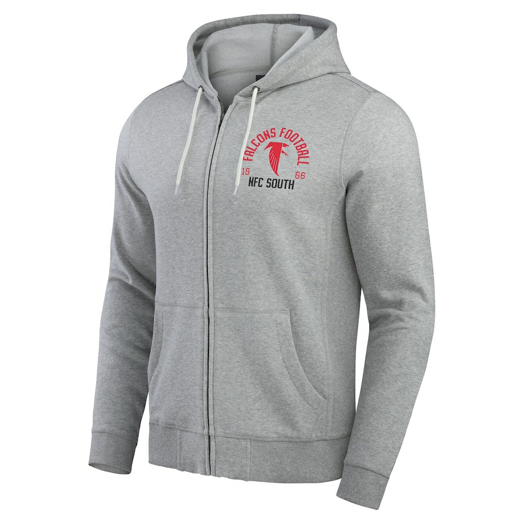 Atlanta Falcons Darius Rucker Collection Vintage Stripe Full-Zip Hoodie Heather Gray | NFL