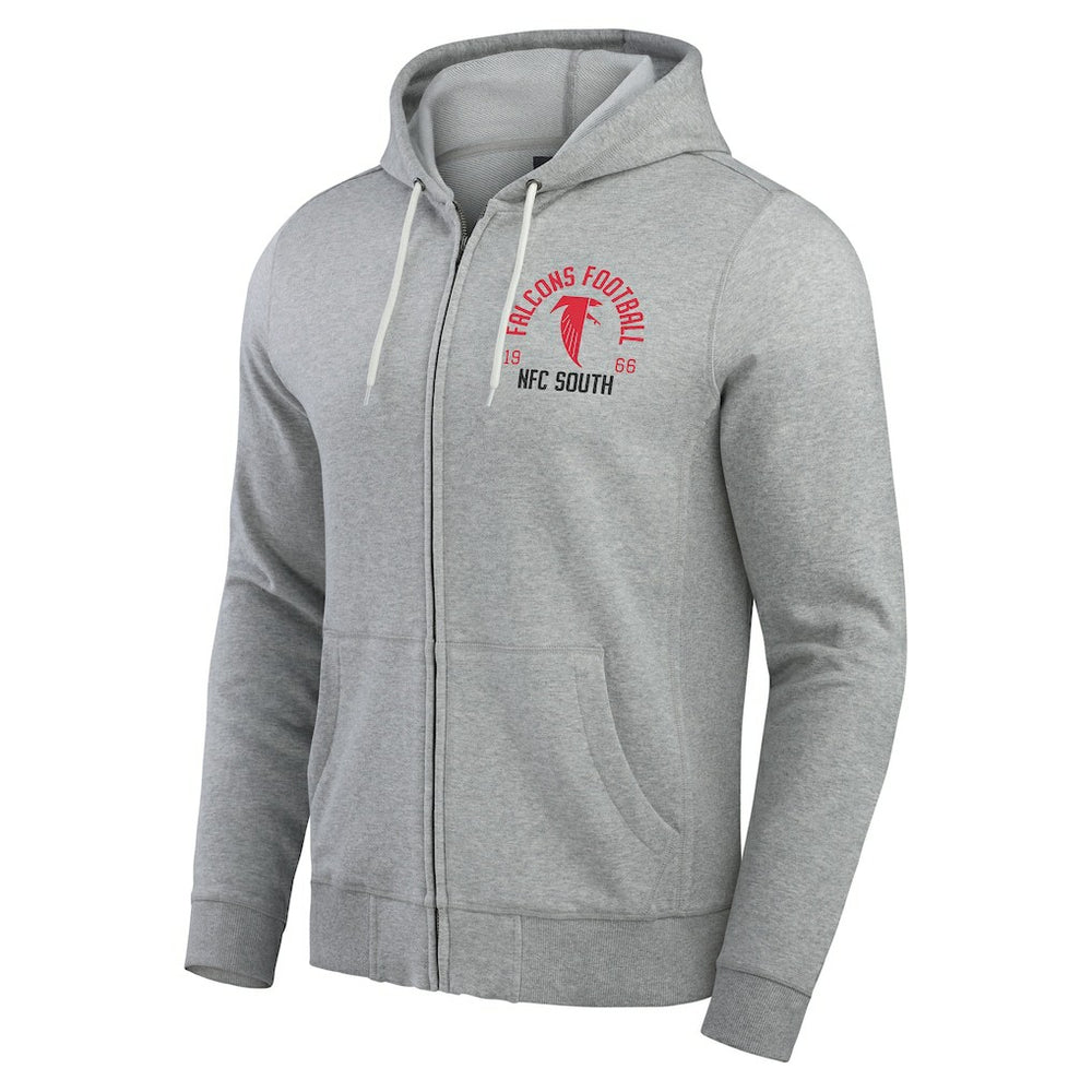 Atlanta Falcons Darius Rucker Collection Vintage Stripe Full-Zip Hoodie Heather Gray | NFL