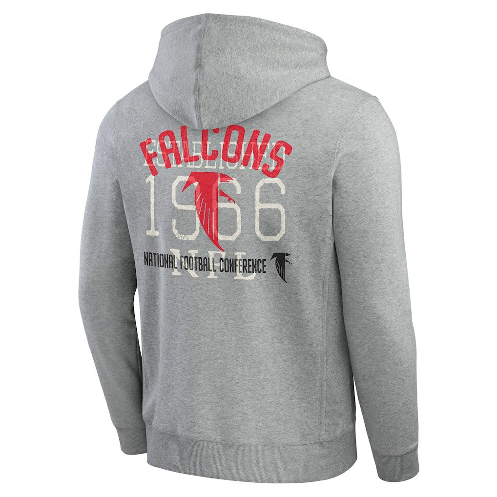 Atlanta Falcons Darius Rucker Collection Vintage Stripe Full-Zip Hoodie Heather Gray | NFL