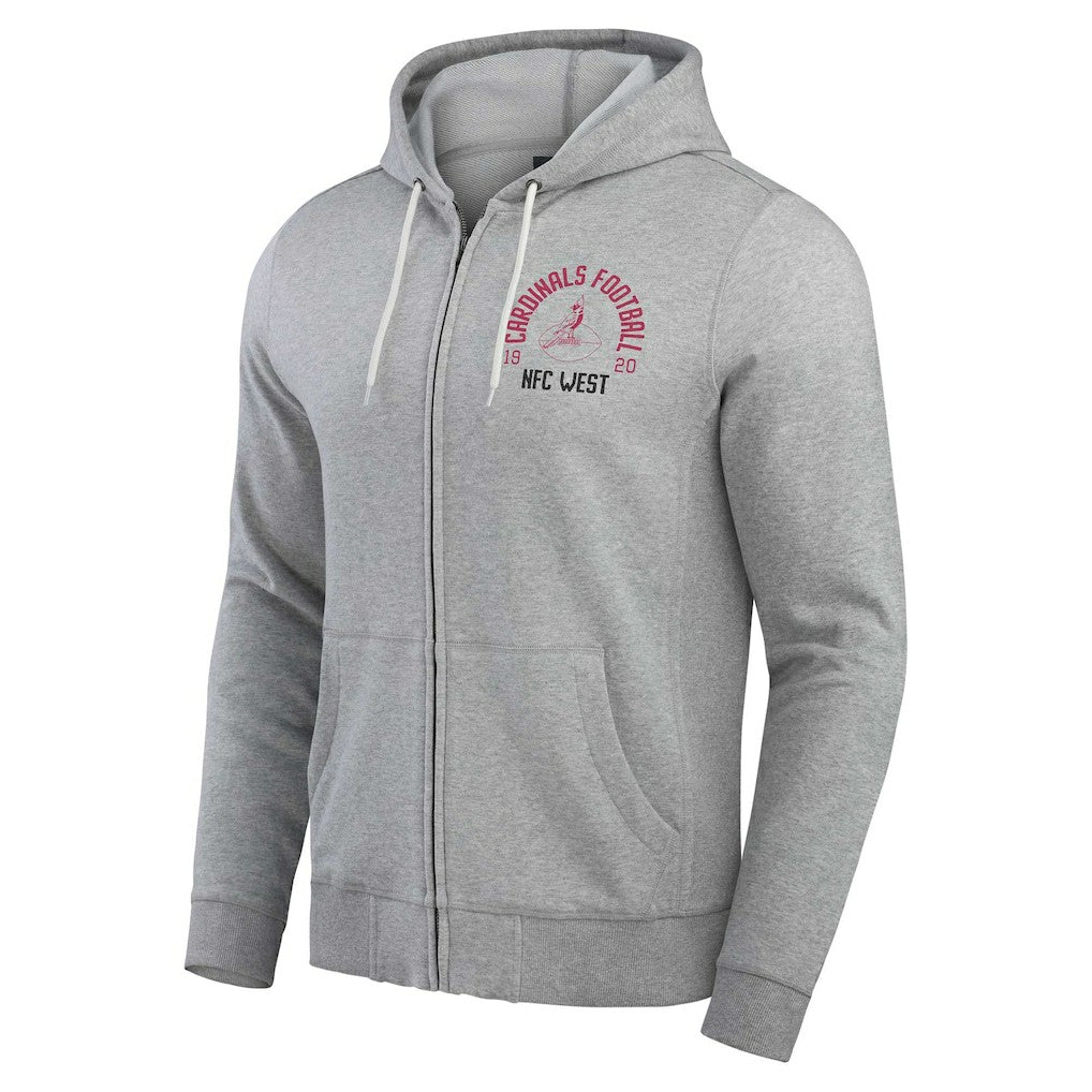 Arizona Cardinals Darius Rucker Collection Vintage Stripe Full-Zip Hoodie Heather Gray | Fanatics
