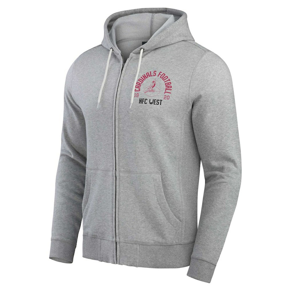 Arizona Cardinals Darius Rucker Collection Vintage Stripe Full-Zip Hoodie Heather Gray | Fanatics