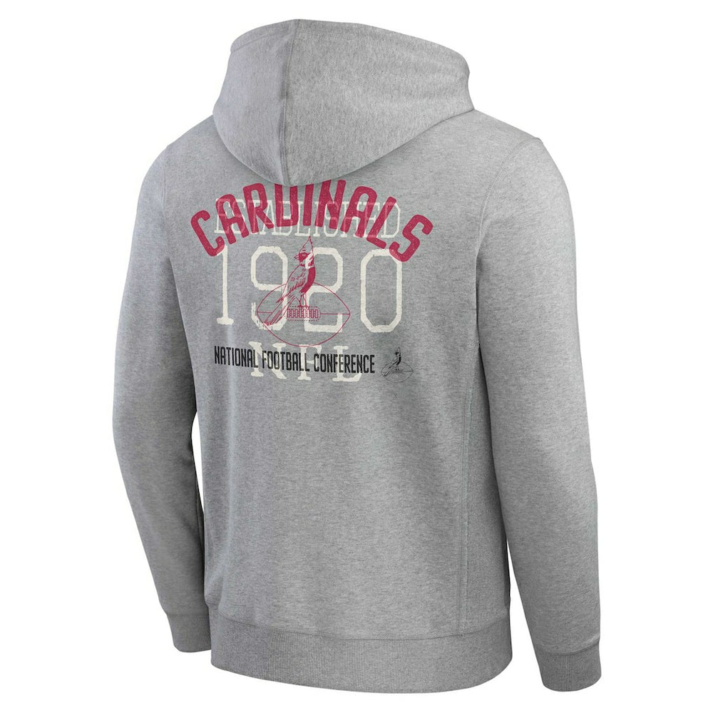 Arizona Cardinals Darius Rucker Collection Vintage Stripe Full-Zip Hoodie Heather Gray | Fanatics