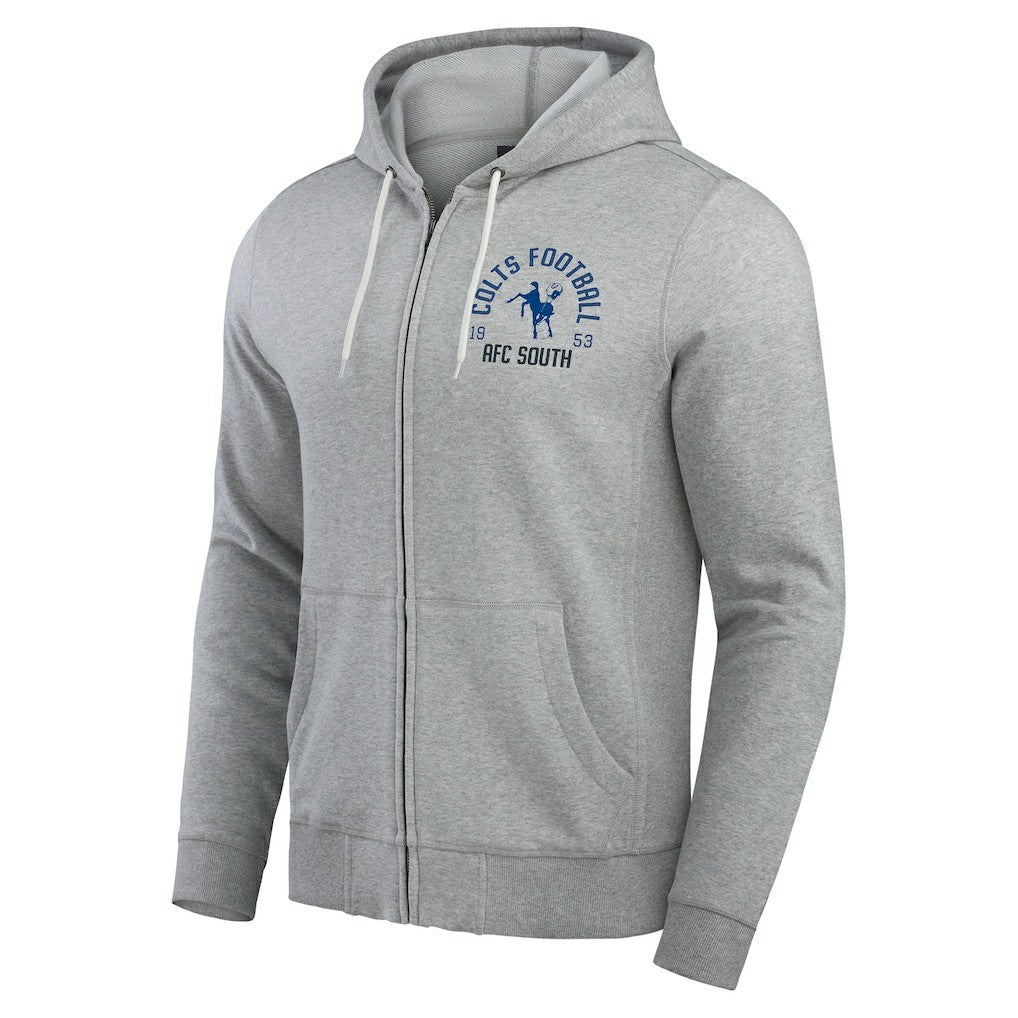 Indianapolis Colts Darius Rucker Collection Vintage Stripe Full-Zip Hoodie Heather Gray | Fanatics