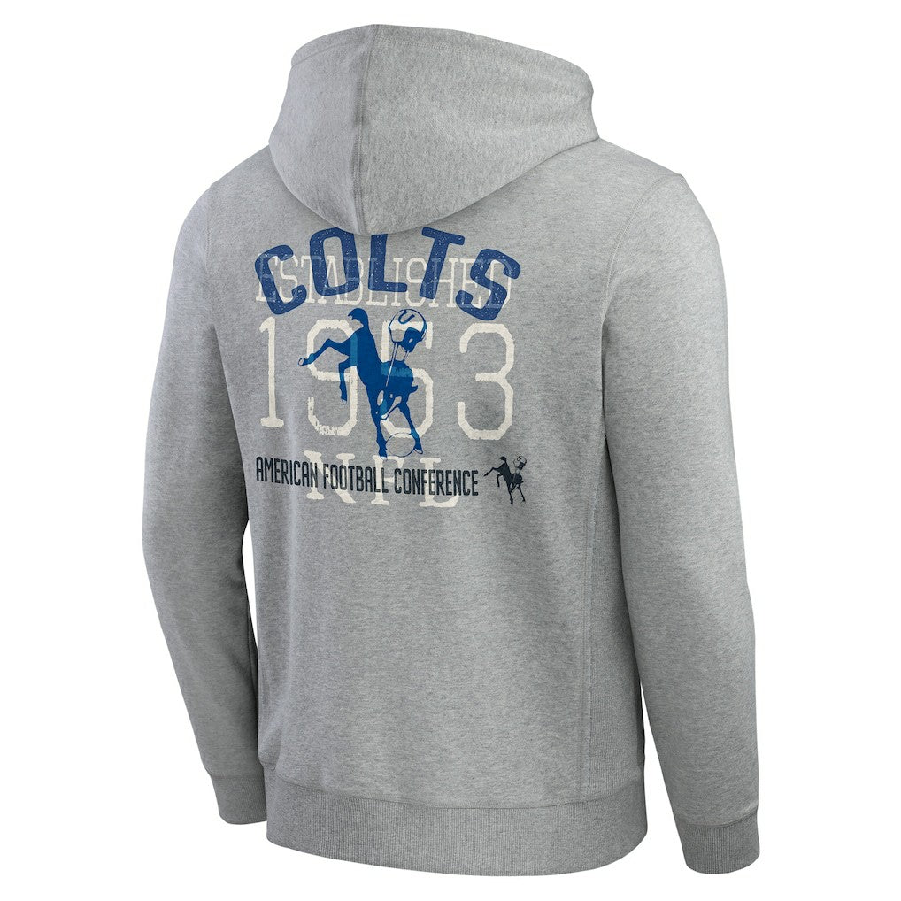 Indianapolis Colts Darius Rucker Collection Vintage Stripe Full-Zip Hoodie Heather Gray | Fanatics
