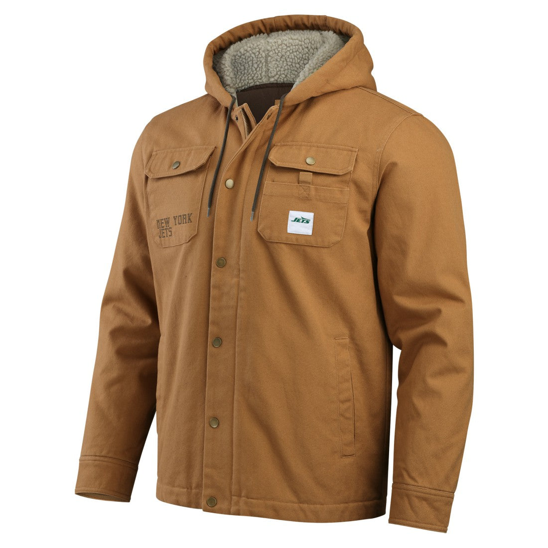 New York Jets Darius Rucker Collection Canvas Full-Zip Hoodie Jacket Tan | Fanatics