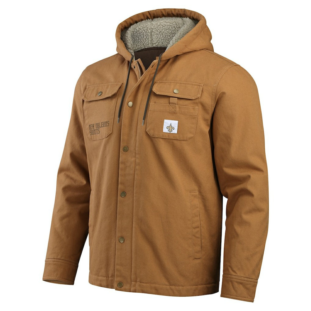 New Orleans Saints Darius Rucker Collection Canvas Full-Zip Hoodie Jacket Tan | Fanatics