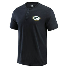 Green Bay Packers Darius Rucker Collection Washed Henley T-Shirt Black | Fanatics