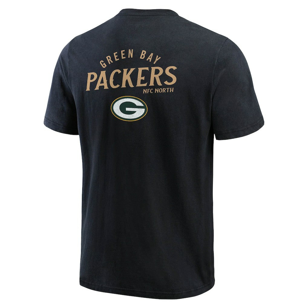 Green Bay Packers Darius Rucker Collection Washed Henley T-Shirt Black | Fanatics