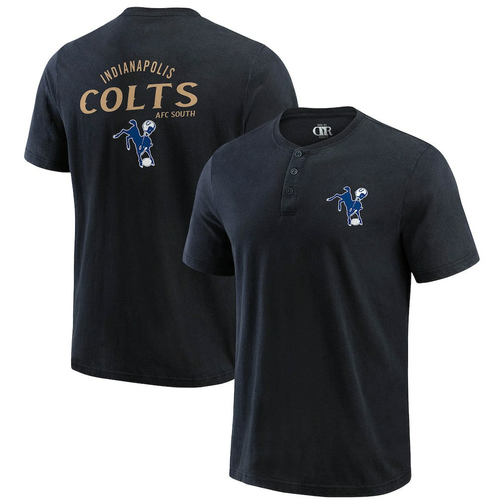 Indianapolis Colts Darius Rucker Collection Washed Henley T-Shirt Black | Fanatics