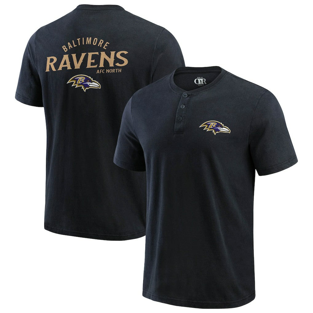 Baltimore Ravens Darius Rucker Collection Washed Henley T-Shirt Black | Fanatics