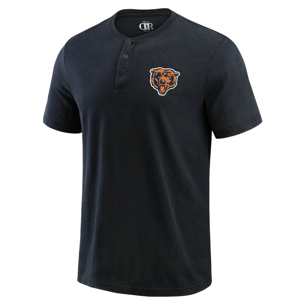 Chicago Bears Darius Rucker Collection Washed Henley T-Shirt Black | Fanatics
