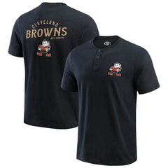 Cleveland Browns Darius Rucker Collection Washed Henley T-Shirt Black | Fanatics