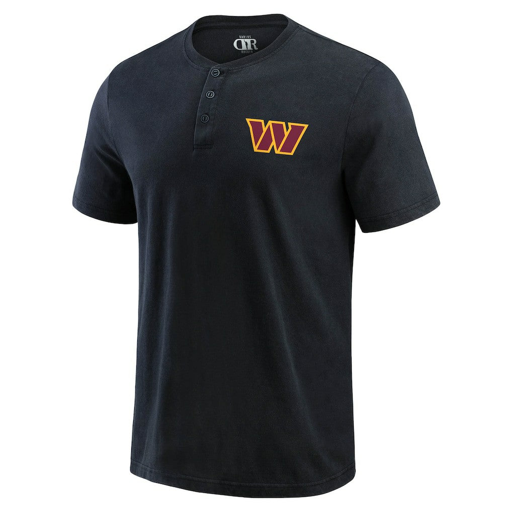 Washington Commanders Darius Rucker Collection Washed Henley T-Shirt Black | Fanatics