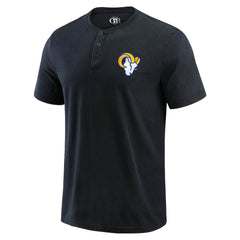 Los Angeles Rams Darius Rucker Collection Washed Henley T-Shirt Black | Fanatics