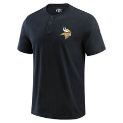 Minnesota Vikings Darius Rucker Collection Washed Henley T-Shirt Black | Fanatics