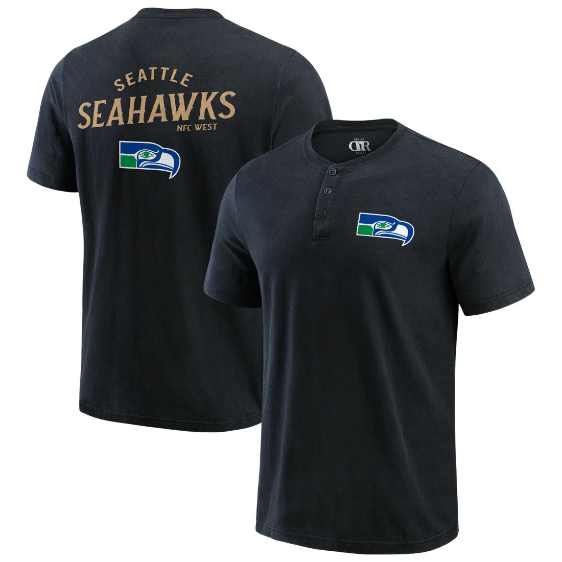 Seattle Seahawks Darius Rucker Collection Washed Henley T-Shirt Black | Fanatics