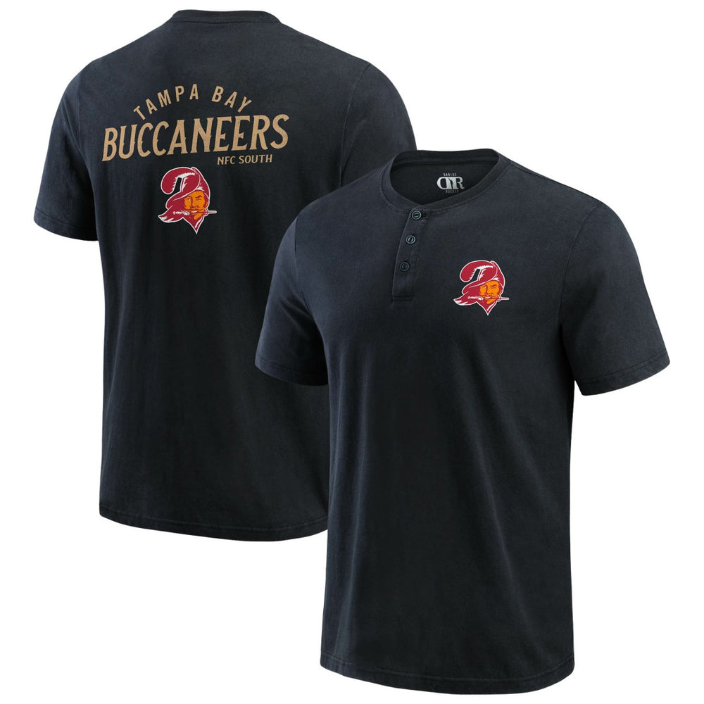 Tampa Bay Buccaneers Darius Rucker Collection Washed Henley T-Shirt Black | Fanatics