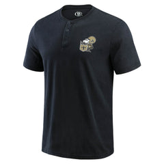 New Orleans Saints Darius Rucker Collection Washed Henley T-Shirt Black | Fanatics