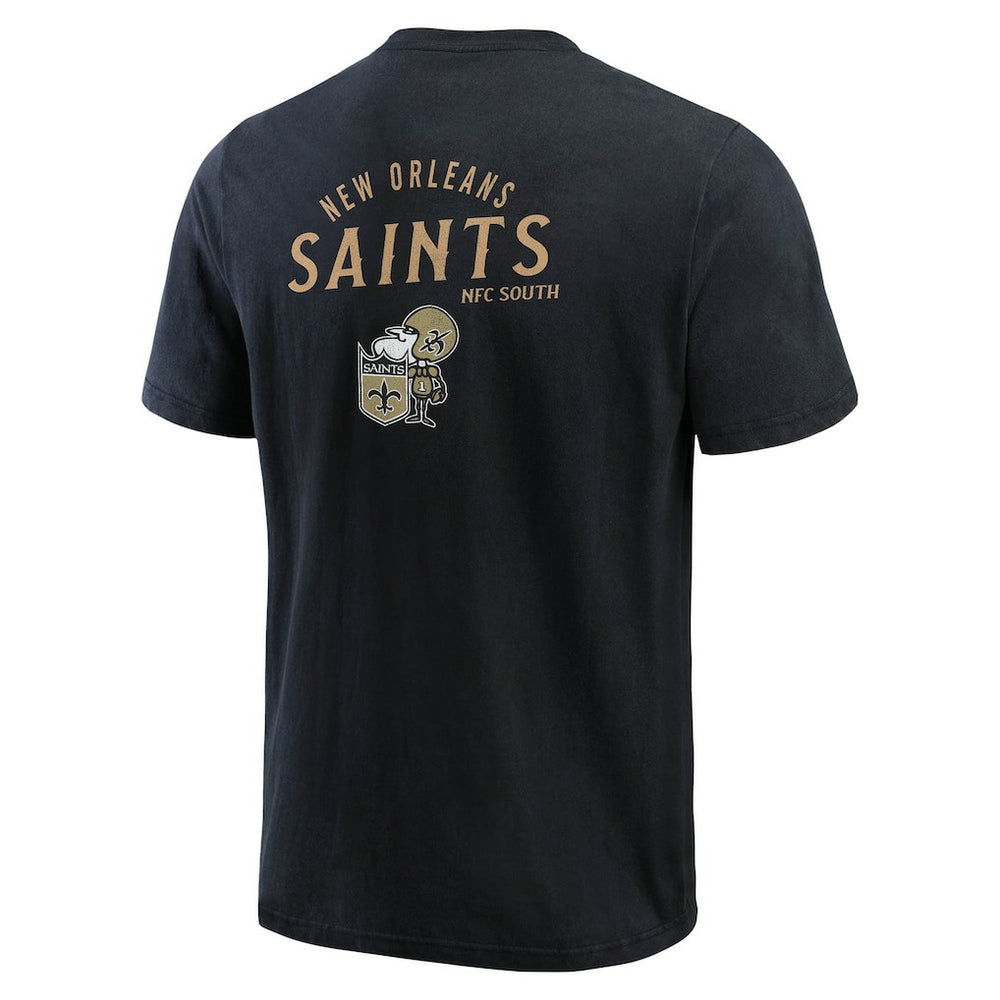 New Orleans Saints Darius Rucker Collection Washed Henley T-Shirt Black | Fanatics