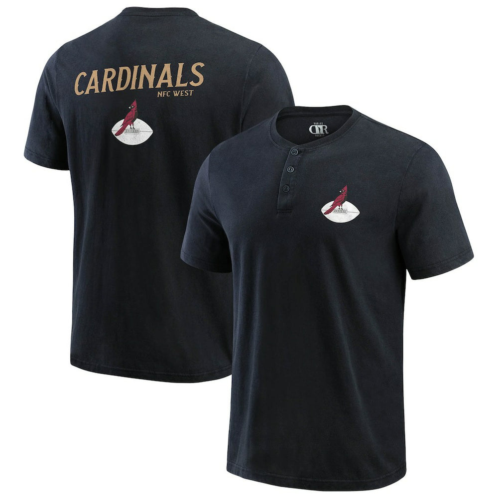 Arizona Cardinals Darius Rucker Collection Washed Henley T-Shirt Black | Fanatics