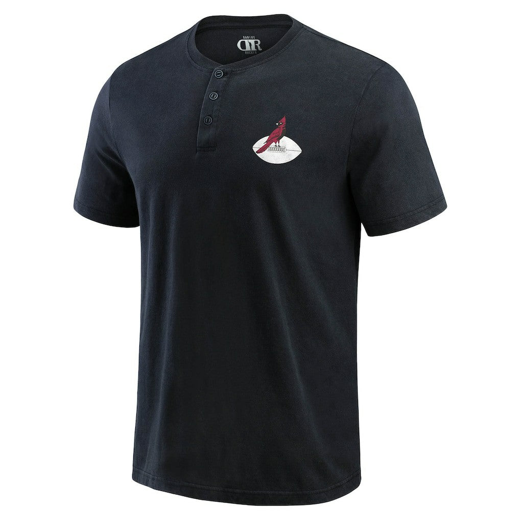 Arizona Cardinals Darius Rucker Collection Washed Henley T-Shirt Black | Fanatics