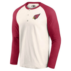 Arizona Cardinals Darius Rucker Collection Raglan Henley T-Shirt Cream/Cardinal | Fanatics
