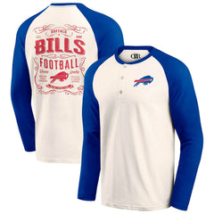 Buffalo Bills Darius Rucker Collection Raglan Henley T-Shirt Cream/Royal | Fanatics