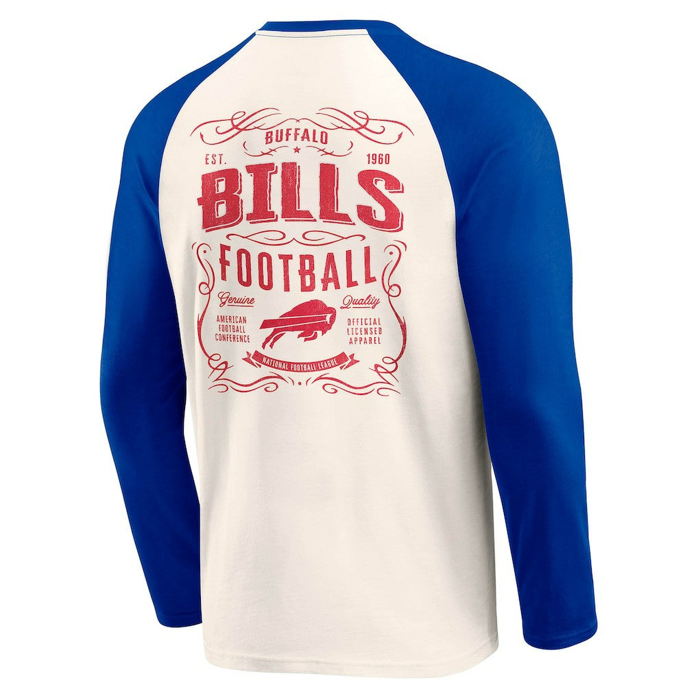 Buffalo Bills Darius Rucker Collection Raglan Henley T-Shirt Cream/Royal | Fanatics