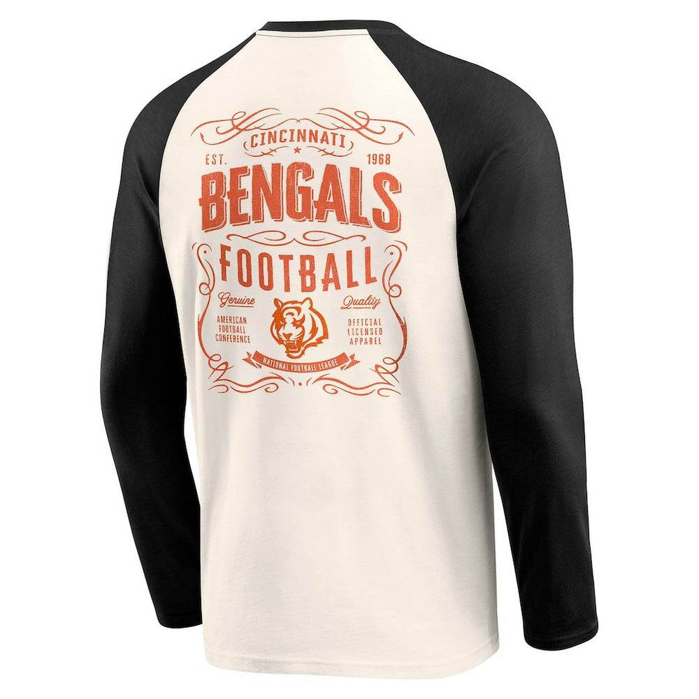Cincinnati Bengals Darius Rucker Collection Raglan Henley T-Shirt Cream/Black | Fanatics