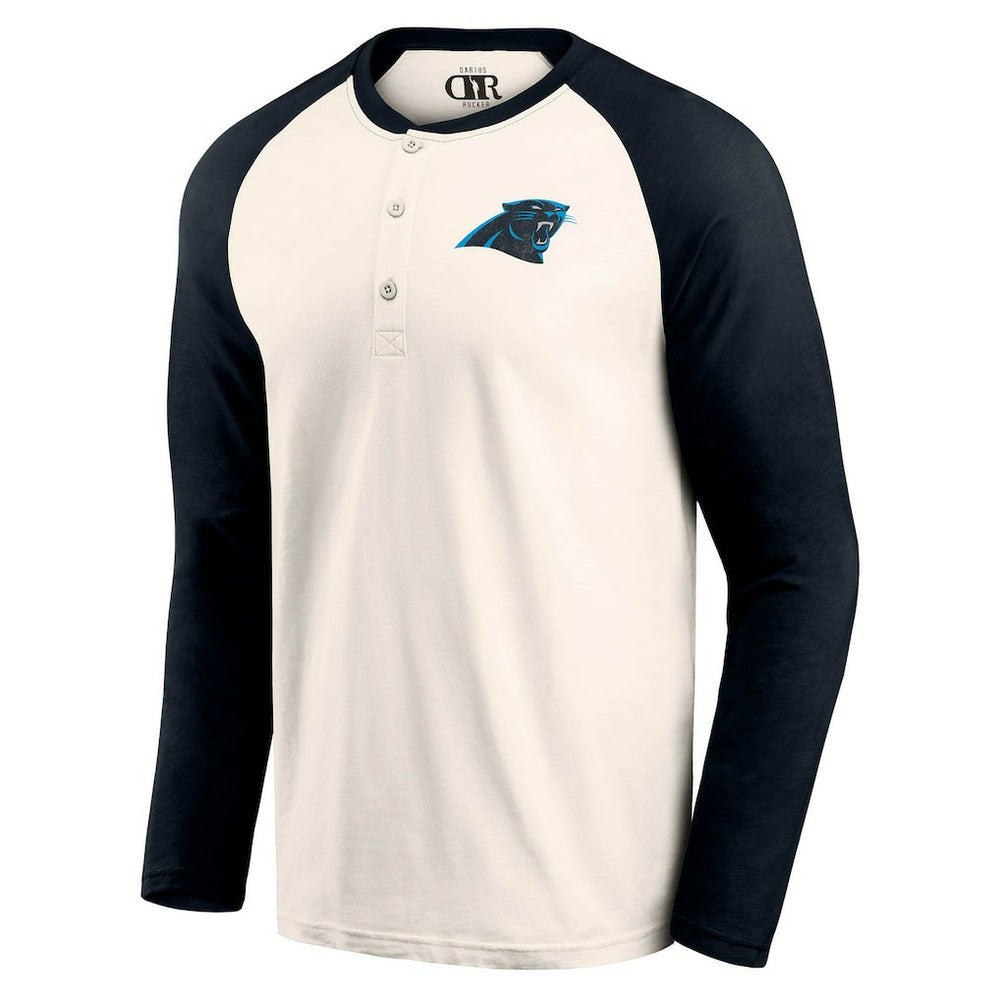 Carolina Panthers Darius Rucker Collection Raglan Henley T-Shirt Cream/Black | Fanatics