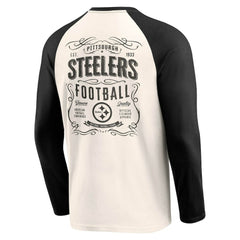 Pittsburgh Steelers Darius Rucker Collection Raglan Henley T-Shirt Cream/Black | Fanatics