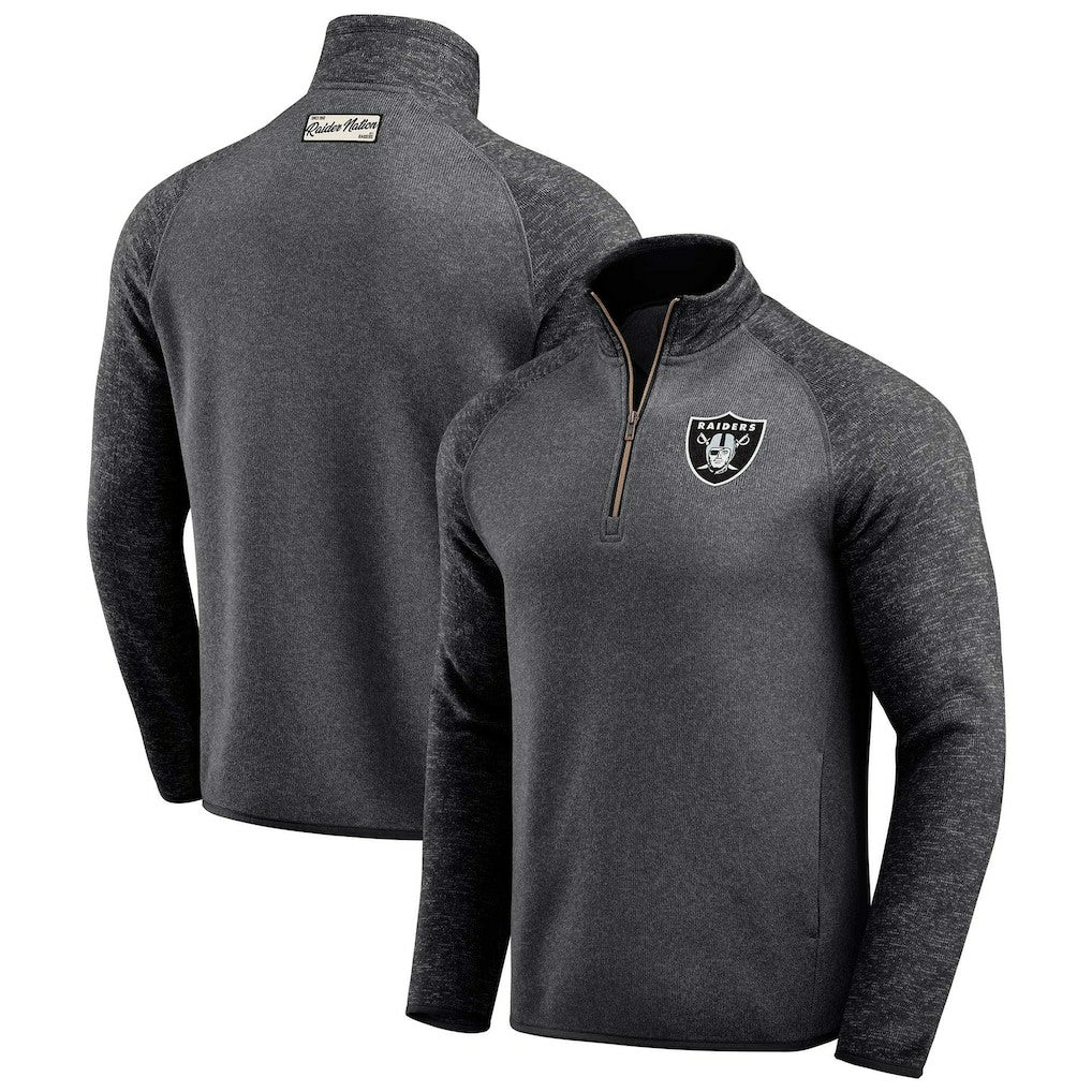 Las Vegas Raiders Darius Rucker Collection Tonal Quarter-Zip Jacket Black | Fanatics