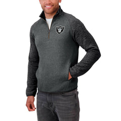 Las Vegas Raiders Darius Rucker Collection Tonal Quarter-Zip Jacket Black | Fanatics