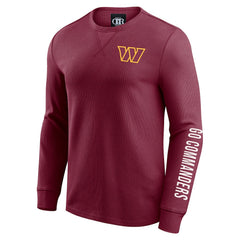Washington Commanders Darius Rucker Collection Washed Waffle-Knit Long Sleeve T-Shirt Burgundy | Fanatics