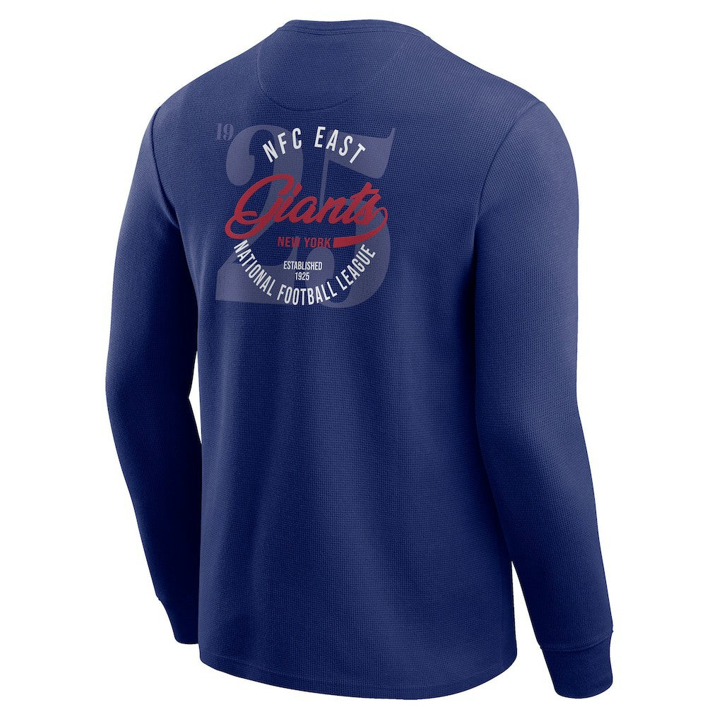 New York Giants Darius Rucker Collection Washed Waffle-Knit Long Sleeve T-Shirt Royal | Fanatics