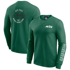 New York Jets Darius Rucker Collection Washed Waffle-Knit Long Sleeve T-Shirt Green | Fanatics