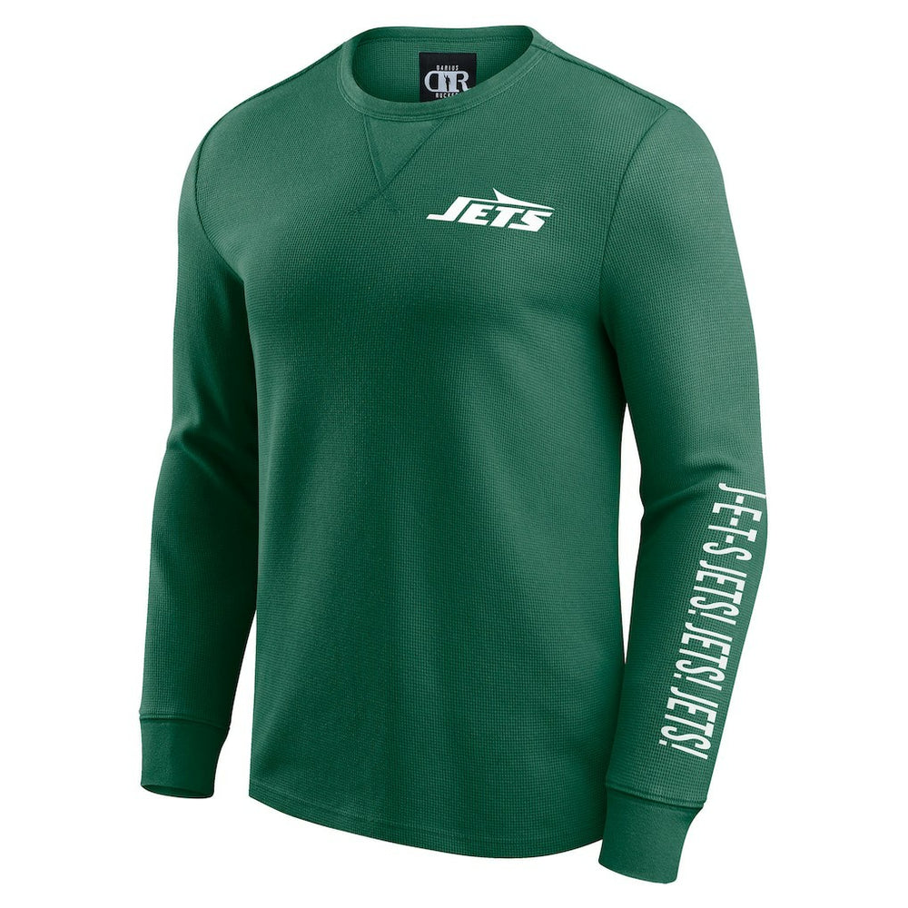 New York Jets Darius Rucker Collection Washed Waffle-Knit Long Sleeve T-Shirt Green | Fanatics