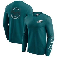 Philadelphia Eagles Darius Rucker Collection Washed Waffle-Knit Long Sleeve T-Shirt Kelly Green | Fanatics