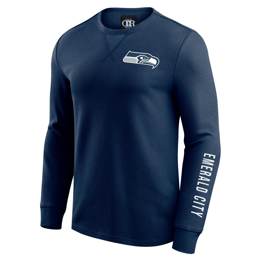 Seattle Seahawks Darius Rucker Collection Washed Waffle-Knit Long Sleeve T-Shirt College Navy | Fanatics