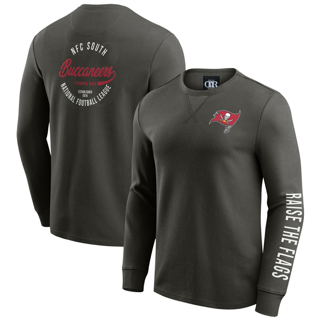 Tampa Bay Buccaneers Darius Rucker Collection Washed Waffle-Knit Long Sleeve T-Shirt Pewter | Fanatics