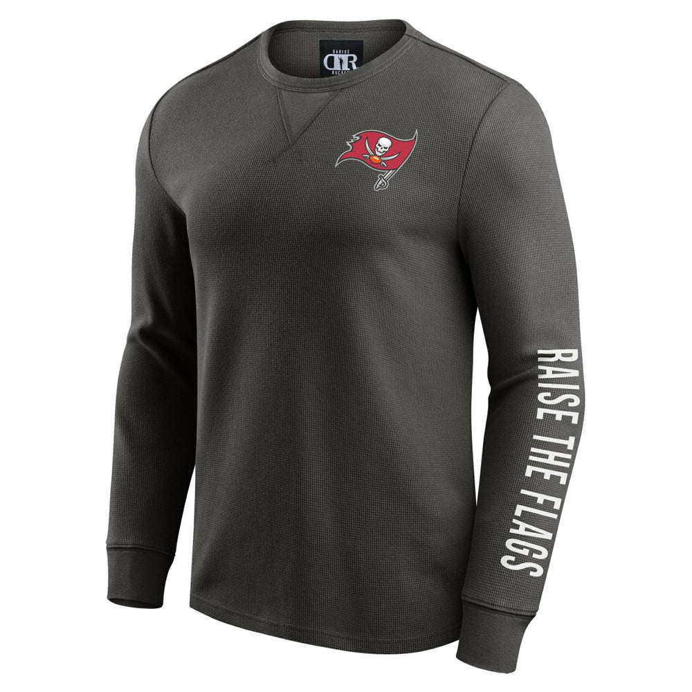 Tampa Bay Buccaneers Darius Rucker Collection Washed Waffle-Knit Long Sleeve T-Shirt Pewter | Fanatics